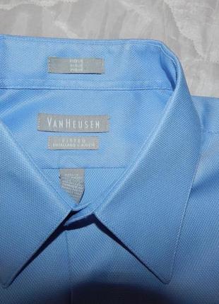 Чоловіча приталені сорочка з довгим рукавом van heusen оригінал р. 50-52 081др5 фото