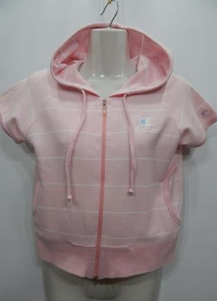Толстовка - футболка спортивная женская фирменная с капюшоном champion рост 150см.,ukr 40 р. 116pt