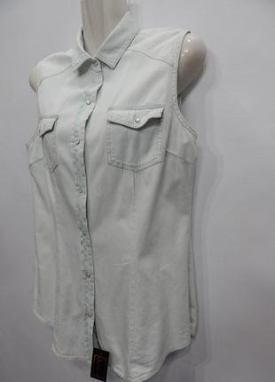 Блуза-рубашка легкая  джинсовая женская fc denim 46-48р. 067бж2 фото