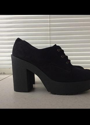 Черные ботинки ботильоны new look 38 39 на шнурках2 фото