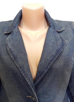 Куртка-пиджак джинсовая женская легкая р 48-50 019ш (только в указанном размере, только 1 шт)2 фото