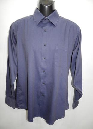 Мужская приталенная рубашка с длинным рукавом geoffrey beene р.50 017дрбу