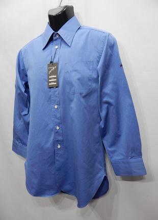 Мужская приталенная рубашка с длинным рукавом ginza р.48 215др3 фото
