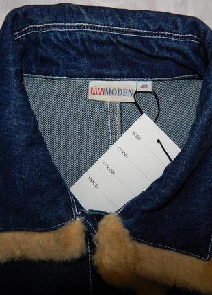Куртка удлиненная джинсовая женская awmoden  rus р.50-52, eur 42 024dg (только в указанном размере, только 18 фото