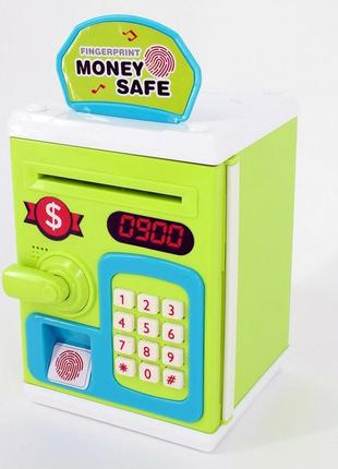 Скарбничка сейф банкомат з купюропріємником і відбитком пальця3 фото