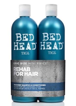 Увлажняющий шампунь, кондиционер для поврежденных и сухих волос tigi bed head urban antidotes recovery
