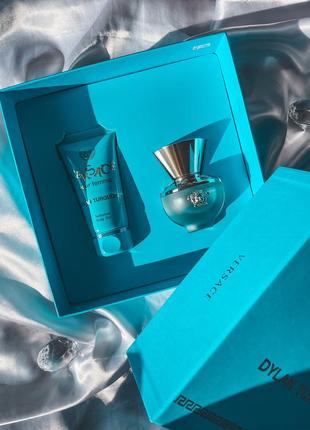 Подарочный набор dylan turquoise by versace 💎5 фото