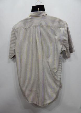 Мужская рубашка жатка с коротким рукавом lands end оригинал р.48-50 (010кр)4 фото