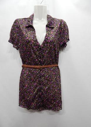 Блуза летняя  фирменная женская + ремешок  48 -50 р. 167ж