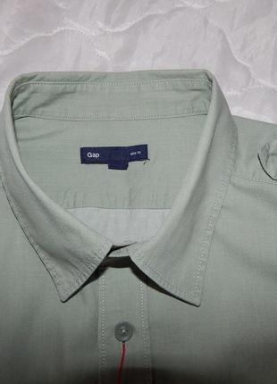 Мужская приталенная рубашка с длинным рукавом gap 146др р.486 фото