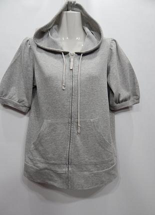 Толстовка літня з коротким рукавом жіноча фірмова з капюшоном oversize gildan ukr 40-44 р. 051pt