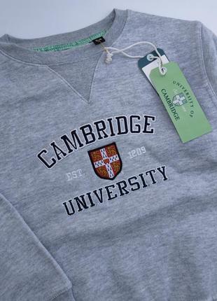 Серый тёплый свитшот джемпер кофта свитер реглан на флисе с начесом cambridge 5-6 лет,  110 - 116 см4 фото