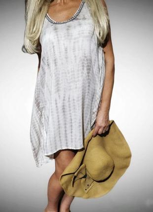 Платье из вискозы monsoon летнее пляжное monsoon туника с бисером в принт3 фото