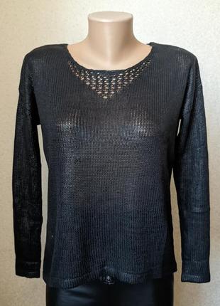 Черный свитер/кроп-топ  с блестящим отливом