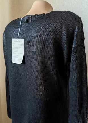 Черный свитер/кроп-топ  с блестящим отливом6 фото