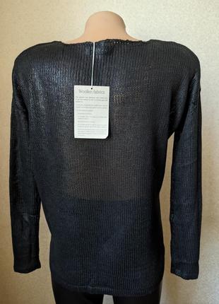 Черный свитер/кроп-топ  с блестящим отливом7 фото