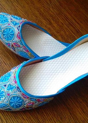 Рр 38-24,6 см новые эксклюзив балетки в восточном стиле ручная работа