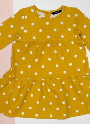 Платье на девочку 1,5-2 года (86-92см) желтое в горох george 2505