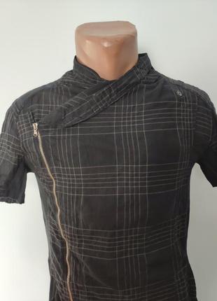 Рубашка мужская летняя коттоновая брендовая высокого качества на молнии "косуха" weawer, турция6 фото