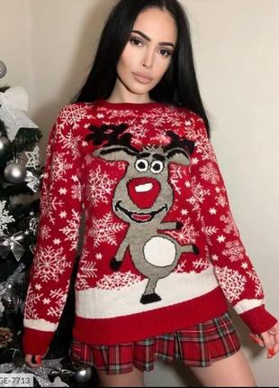 Светр теплий з оленями в асортименті 7