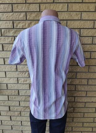 Рубашка мужская летняя коттоновая стрейчевая брендовая высокого качества marco arma, турция4 фото