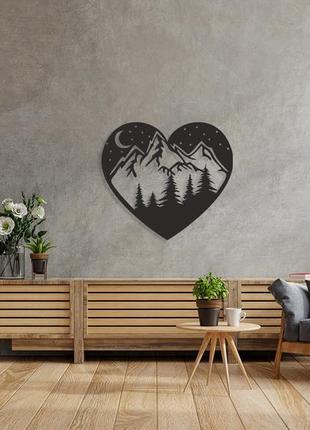 Деревянное панно "гори в серці", картина на стену, декор на стену, подарок