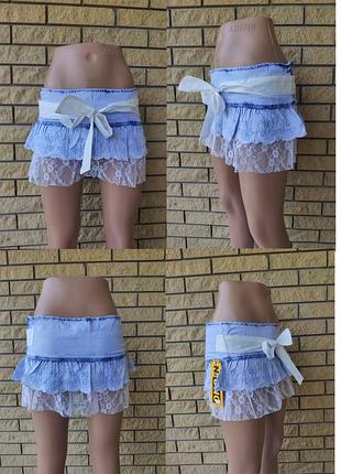 Спідниця жіноча джинсова легка коттоновая з мереживом uno