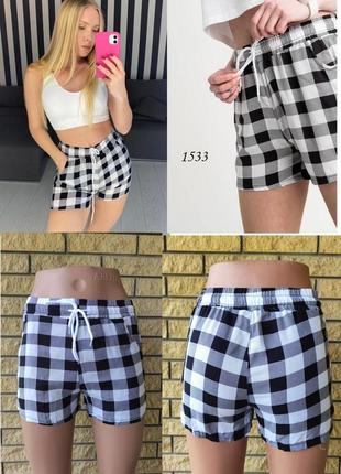 Шорты женские коттоновые штапельные, пояс на резинке callin