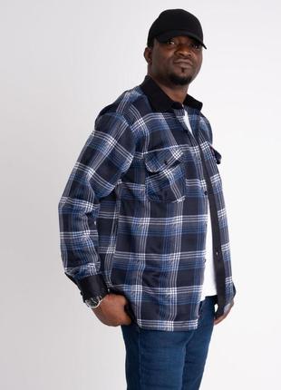 Чоловіча сорочка байкова тепла великих розмірів, щільна високої якості long2 фото
