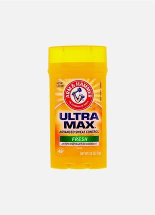 Твердый дезодорант с антиперспирантом для мужчин аромат свежести arm &amp; hammer ultramax, 73 мл