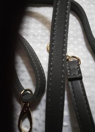 Якісний щільний вузький темно сірий знімний ремінь на сумку клатч гаманець4 фото