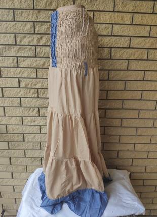 Сарафан-юбка длинный, в пол, есть большие размеры, ткань хлопок carrocar, турция6 фото