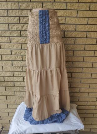 Сарафан-юбка длинный, в пол, есть большие размеры, ткань хлопок carrocar, турция1 фото