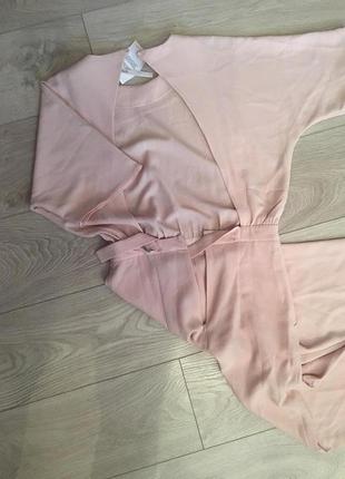 Креп комбинезон пудрового цвета p.10 зауженные брюки на высокий рост  скидка распродажа3 фото