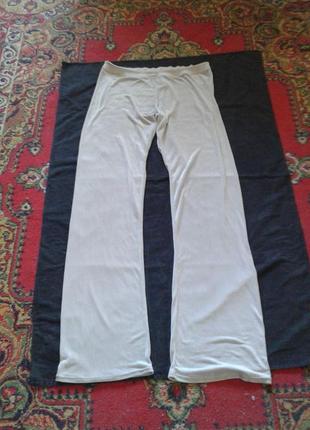 Бежевые слегка прозрачные стрейчевые брюки штаны батал нюанс2 фото