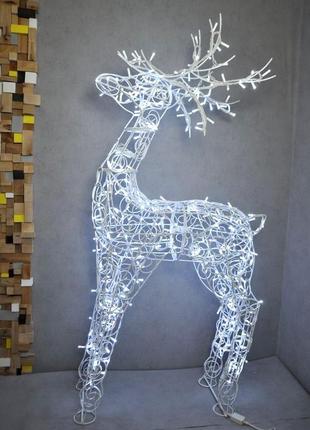 Новорічний світиться олень 180 см, led, метал. новорічний декор для вулиці та вдома