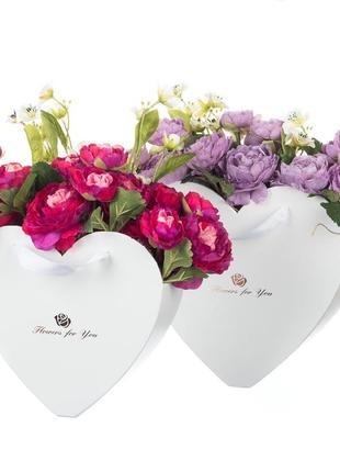 Набір подарункових коробок для квітів "серце" 2 шт. (27 см і 23 см)
