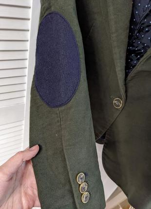 Пиджак, жакет, блейзер zara темно зелёного, оливкового цвета2 фото