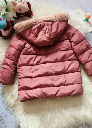 Красивая теплая куртка m&s девочке 3-4 года4 фото