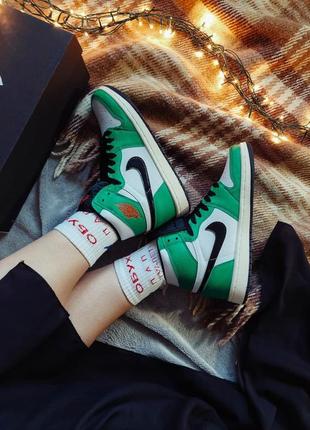 Кросівки жіночі nike air jordan зелені / кросівки жіночі найк аїр джордан зелені кроси2 фото