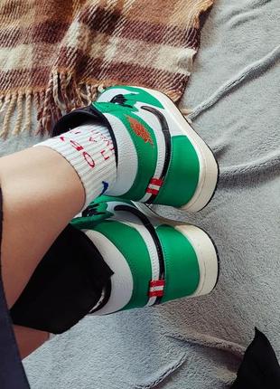 Кросівки жіночі nike air jordan зелені / кросівки жіночі найк аїр джордан зелені кроси9 фото