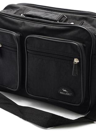 Чоловіча сумка es2647 чорна через плече якісний портфель а4 35х24см