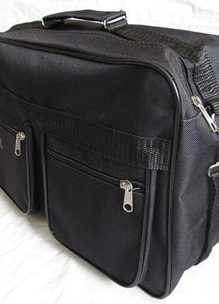 Чоловіча сумка es2631 чорна через плече папка портфель розмір а4+ 38х26см