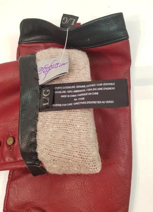 Роскошные кожаные перчатки fashion expressions на шерстяном утеплителе2 фото