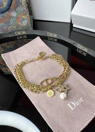 Браслет багатошаровий в позолоті