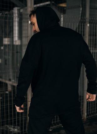 Костюм мужской спортивный весенний | осенний oversize "stroper intruder черный худи толстовка + штаны черные6 фото