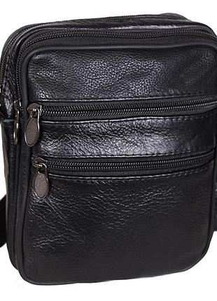 Мужская кожаная сумка dovhani bon r0 черная польша