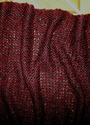 Большой шарф теплый крупной вязки с мелкими пайетками  50х2103 фото
