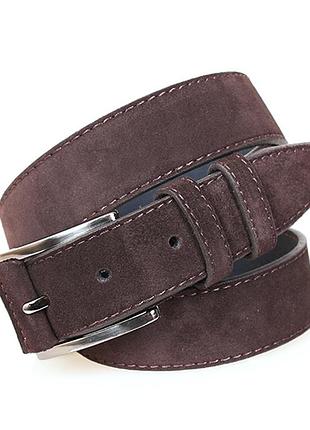 Темно-коричневый замшевый ремень унисекс  dovhani 1205