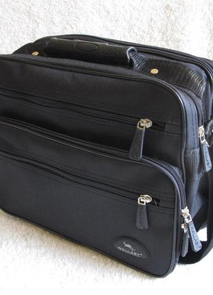 Чоловіча сумка через плече чорна барсетка портфель якісний 29х24х16см